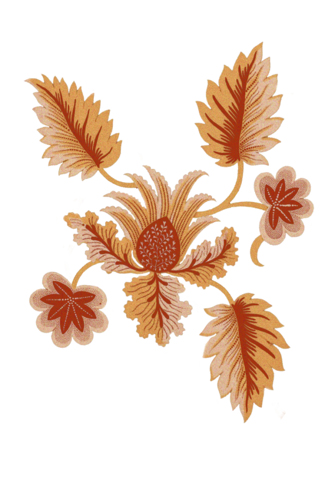 Was Sie erwartet Vintage-Blumenmuster mit cremefarbenen und roten Motiven. Basierend auf einem lizenzfreien Bild von Smithsonian auf Unsplash.