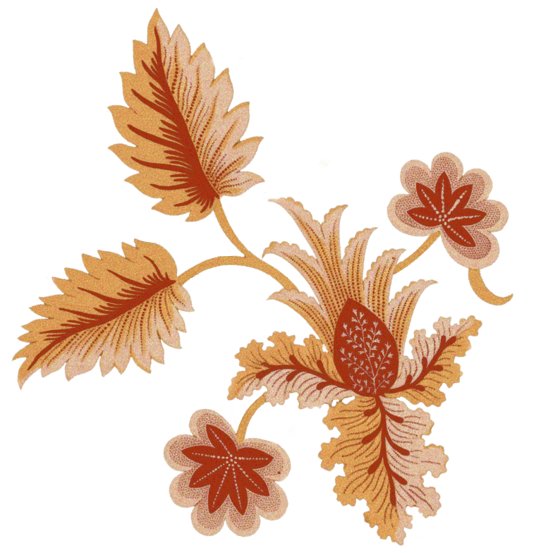 Home Vintage-Blumenmuster mit cremefarbenen und roten Motiven. Basierend auf einem lizenzfreien Bild von Smithsonian auf Unsplash.