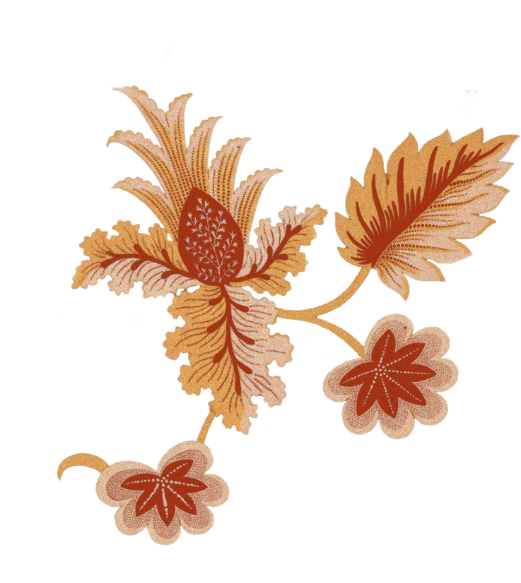 Home Vintage-Blumenmuster mit cremefarbenen und roten Motiven. Basierend auf einem lizenzfreien Bild von Smithsonian auf Unsplash.